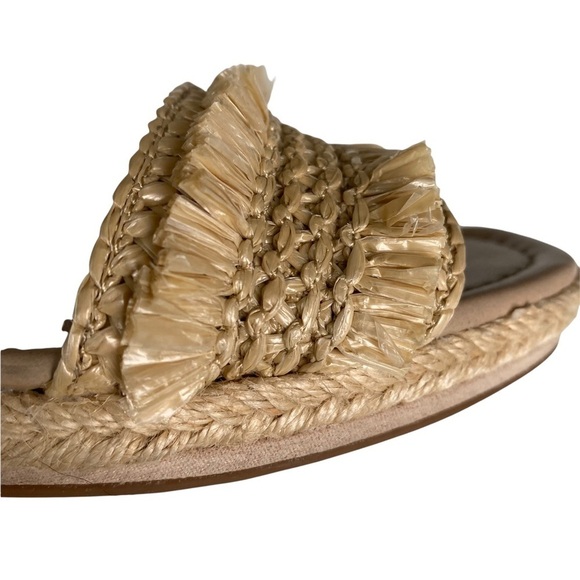 Enzo Angiolini Size 7 En Patsie Sandals Ankle Strap Fringe Jute Natural Neutral - Picture 9 of 12